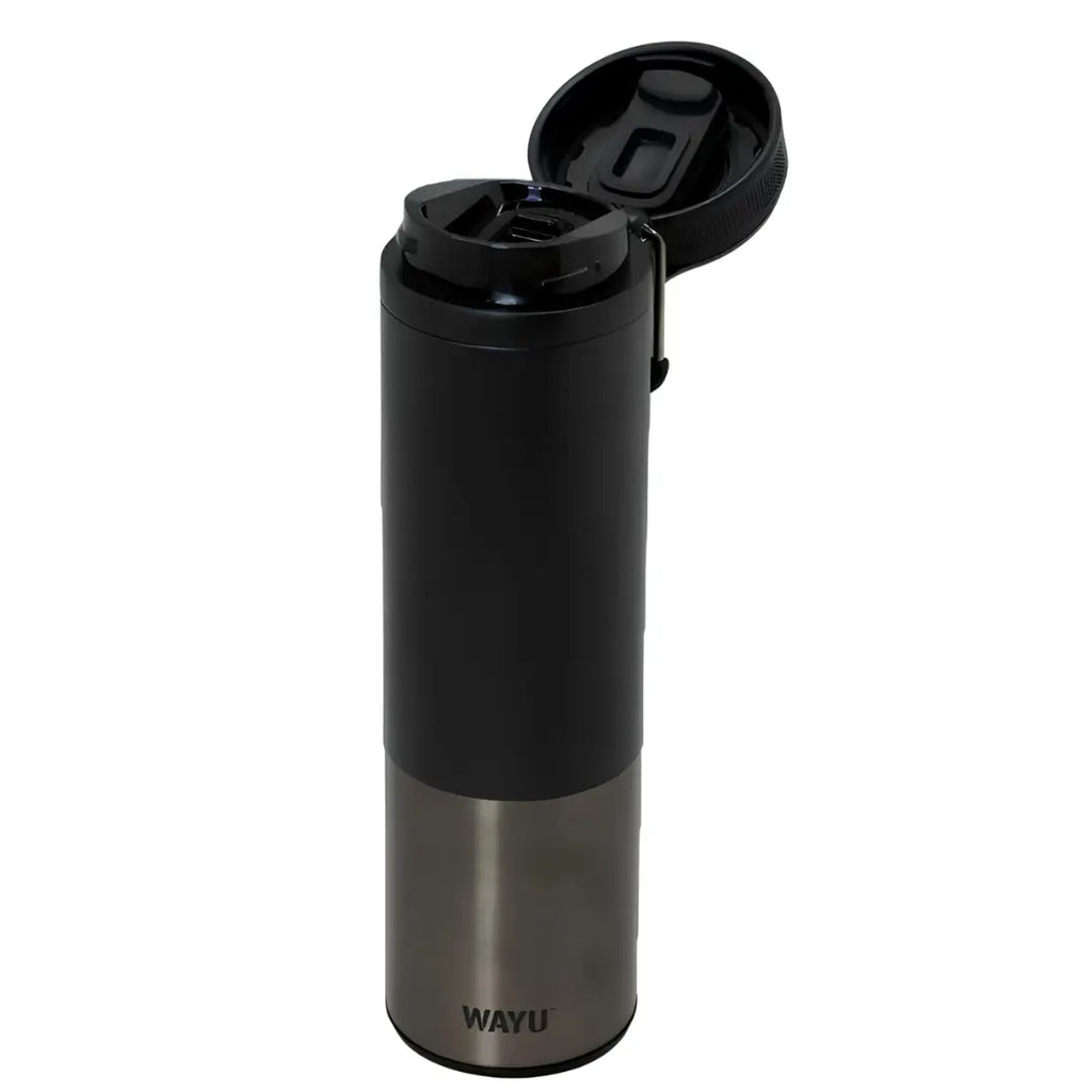 Botella Termica Wayu Black Matte Acero Inoxidable Frio 500ml