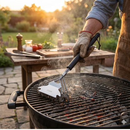 Cepillo Limpiador de Parrilla Wayu | Triple Cerdas de Acero