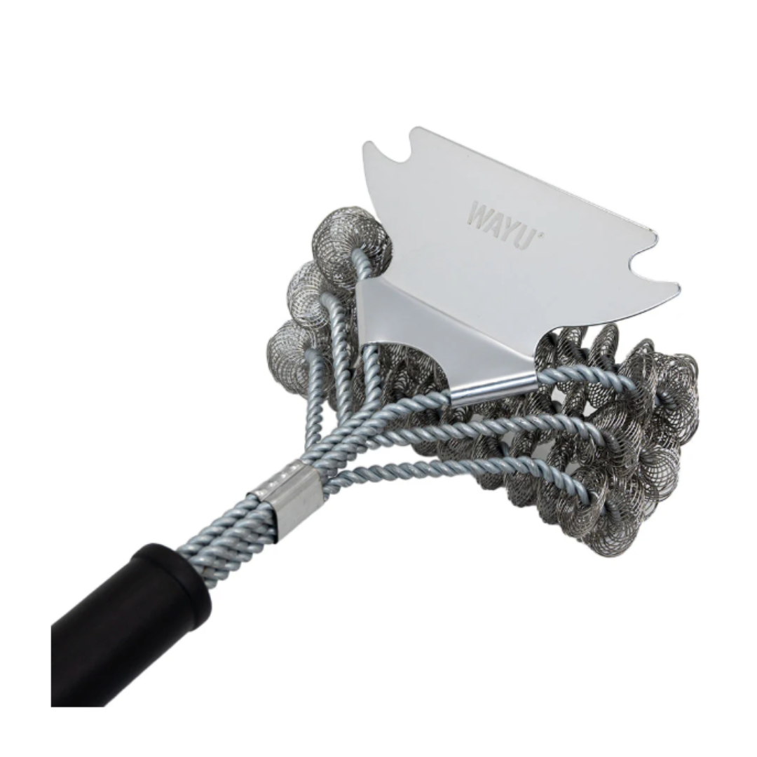 Cepillo Limpiador de Parrilla Wayu | Triple Cerdas de Acero