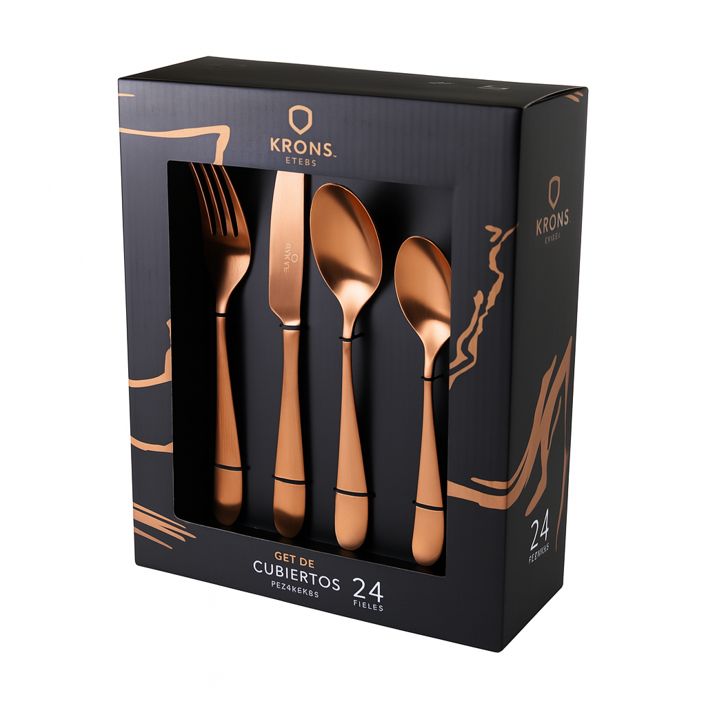 Set 24 Cubiertos Bronce Krons