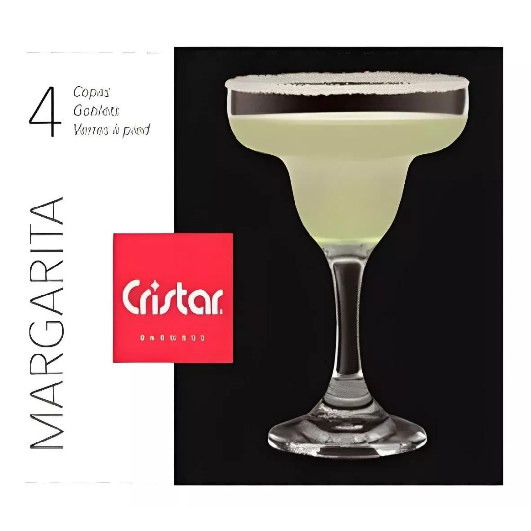 Set 4 Copas de Margaritas Cristar 266 Ml