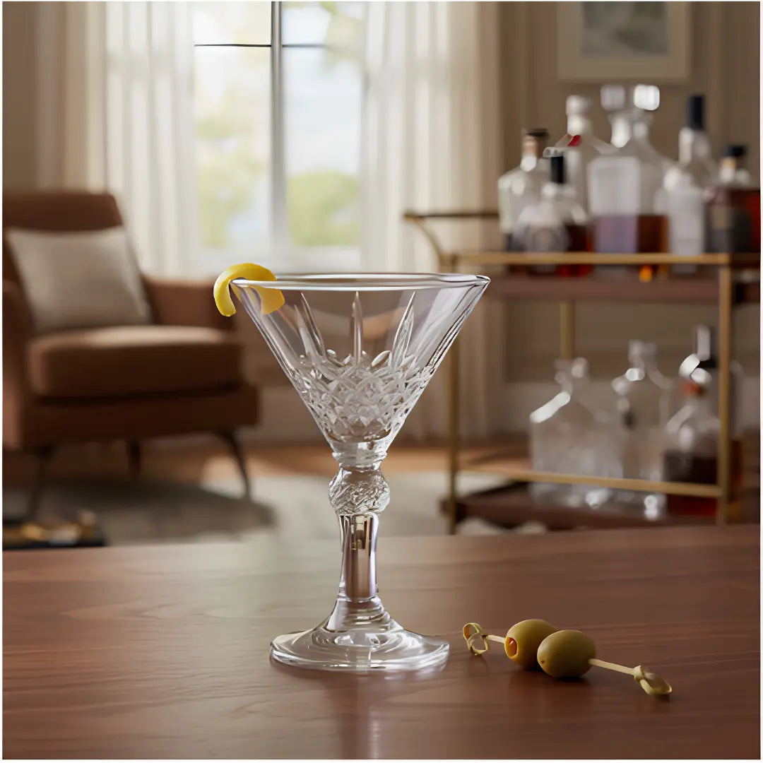 Copas Martini Labradas 240ml Vidrio Tallado 
