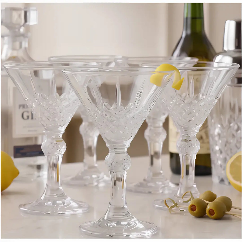 Copas Martini Labradas 240ml Vidrio Tallado 