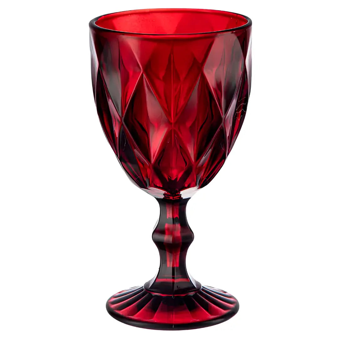 Copa labrada diamante de 300ml Vino-Agua