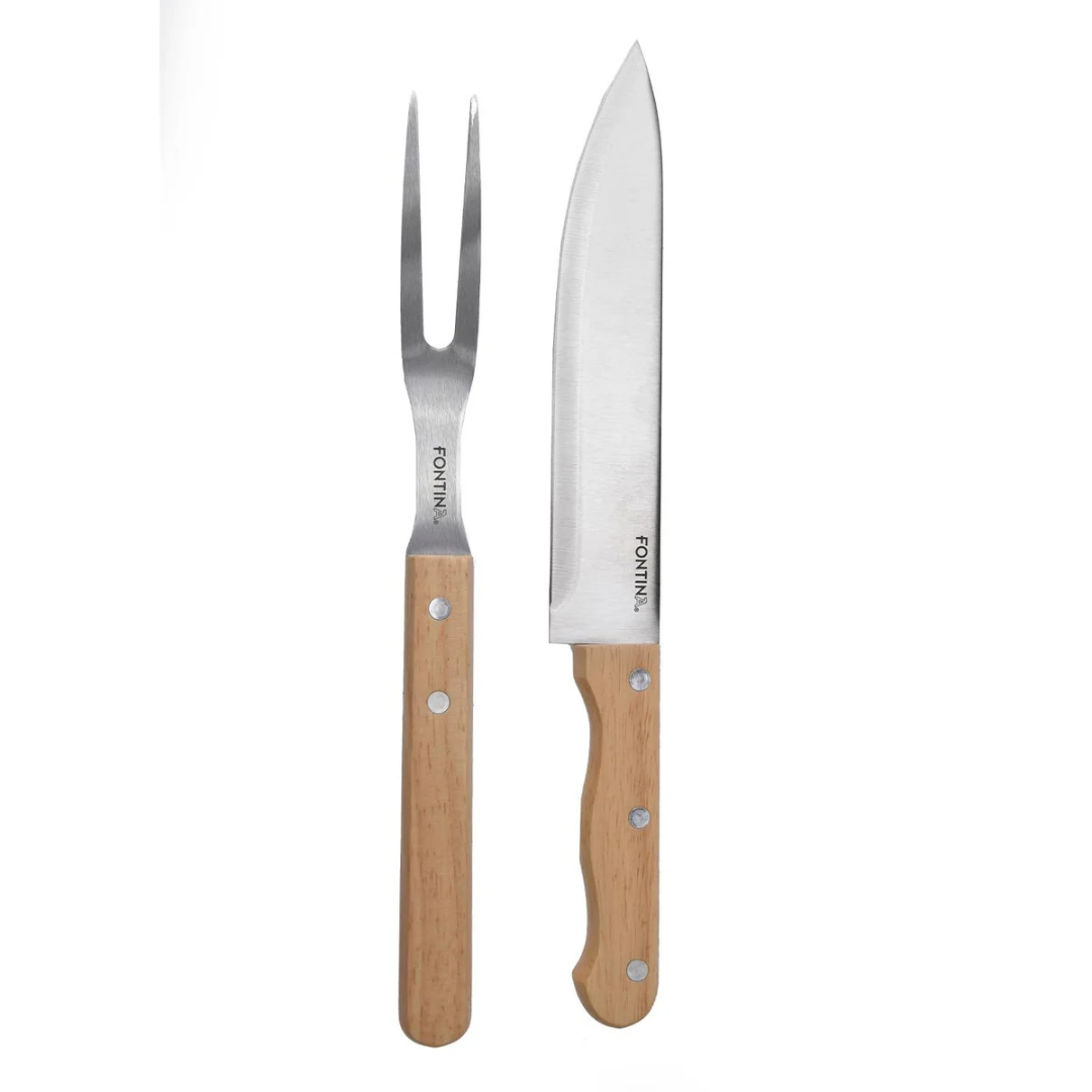 Pack Cuchillo + Tenedor para Parrilla Fontina