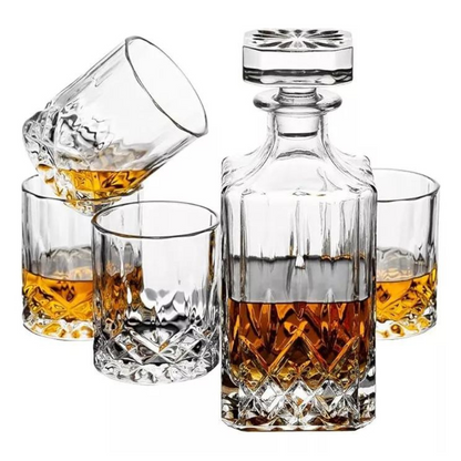 Set de Decantador de Whisky + 4 Vasos