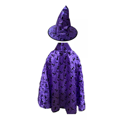 Disfraz Capa y Gorro Brujita para Niñas Halloween