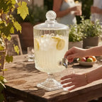Dispensador de Bebidas de Vidrio Labrado 4,5 Litros con Grifo Elegante