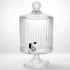 Dispensador de Bebidas de Vidrio Labrado 4,5 Litros con Grifo Elegante