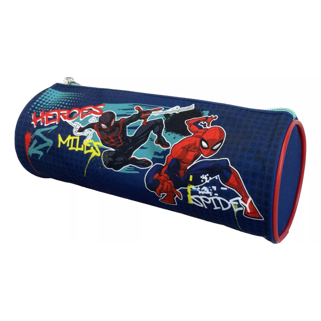 Estuche Escolar Cilindrico Spiderman Niño