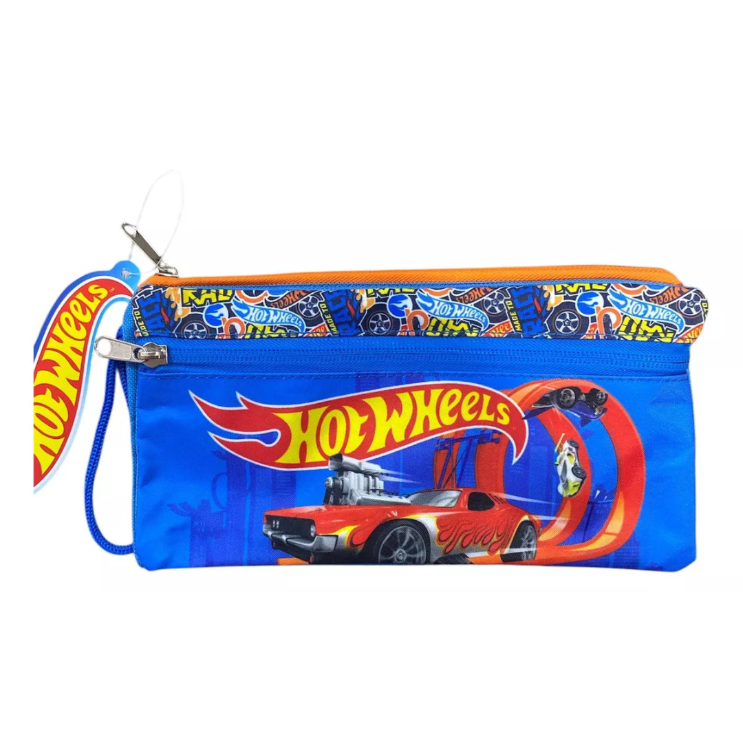 Estuche Escolar Hotwheels Doble Compartimiento