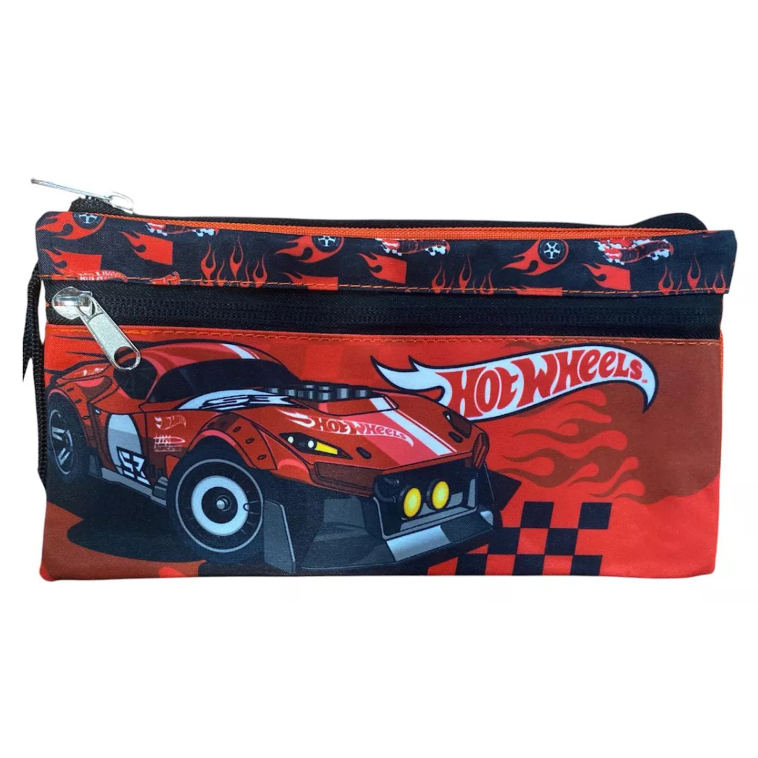 Estuche Escolar Hotwheels Doble Compartimiento