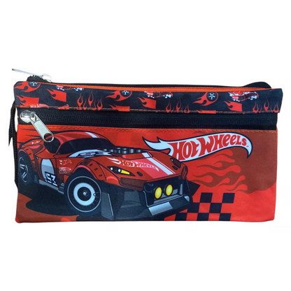 Estuche Escolar Hotwheels Doble Compartimiento