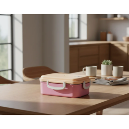 Taper Fiambrera Metálica 2 Espacios 450ml + Cubiertos Titiz