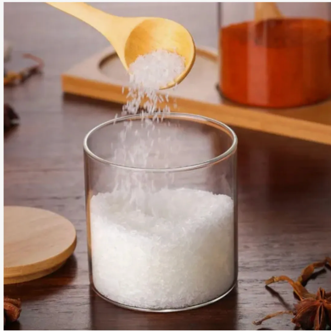 Frasco de Vidrio con Tapa y Cuchara de Bambu 380 ML