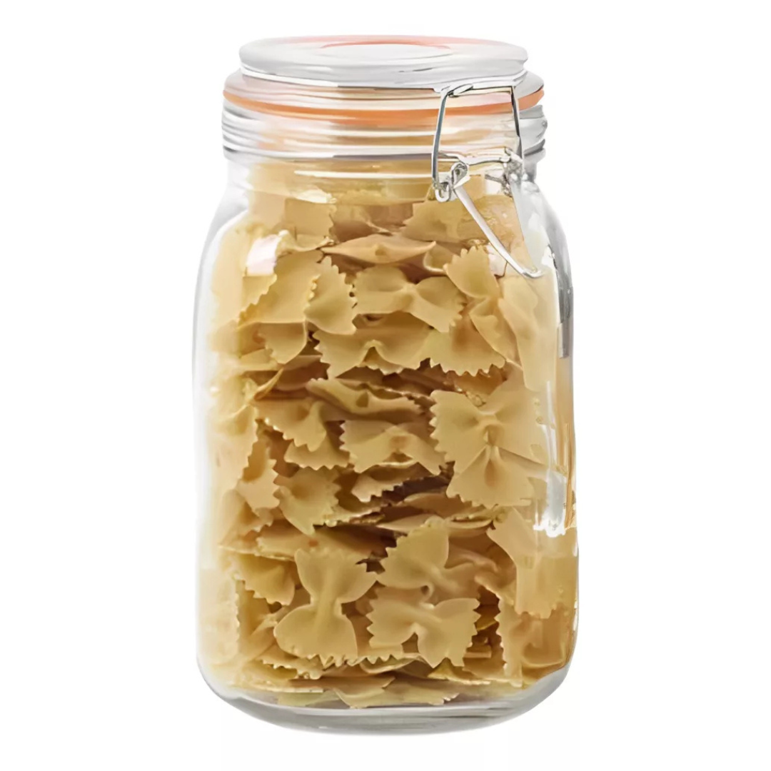 Frasco de Vidrio con Tapa Hermética 1450ml Transparente