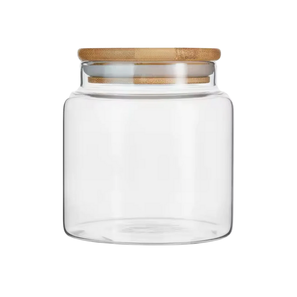Frasco Hermético Vidrio 1800ml con Tapa Bambú