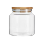 Frasco Hermético Vidrio 1800ml con Tapa Bambú