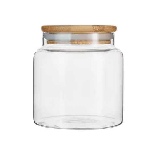 Frasco Hermético Vidrio 1800ml con Tapa Bambú