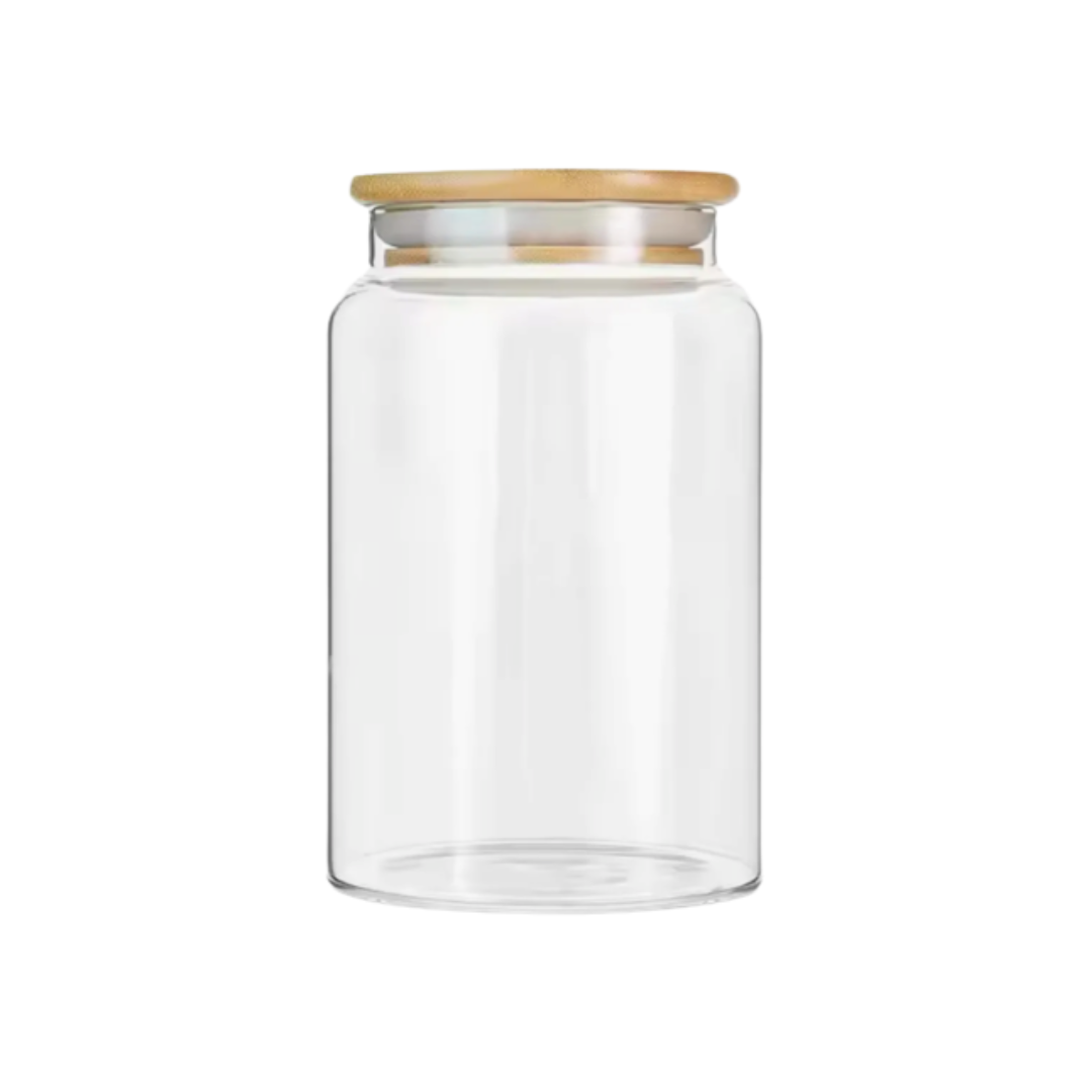 Frasco Hermético Vidrio 3800ml con Tapa Bambú