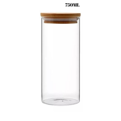 Frasco de Vidrio Tapa Bambu 700 ML