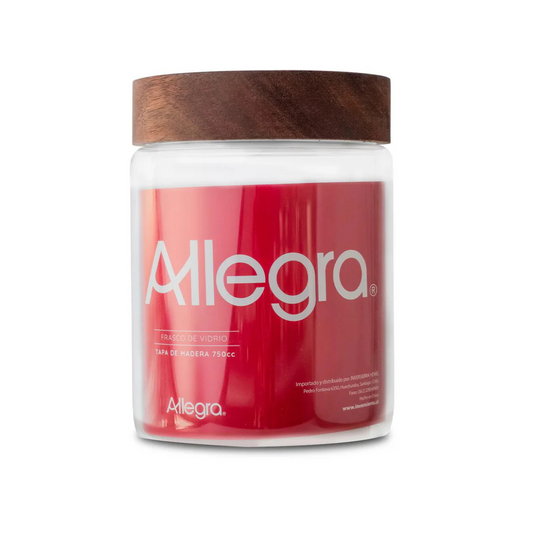 Frasco de Vidrio Tapa Madera 750 ML Allegra