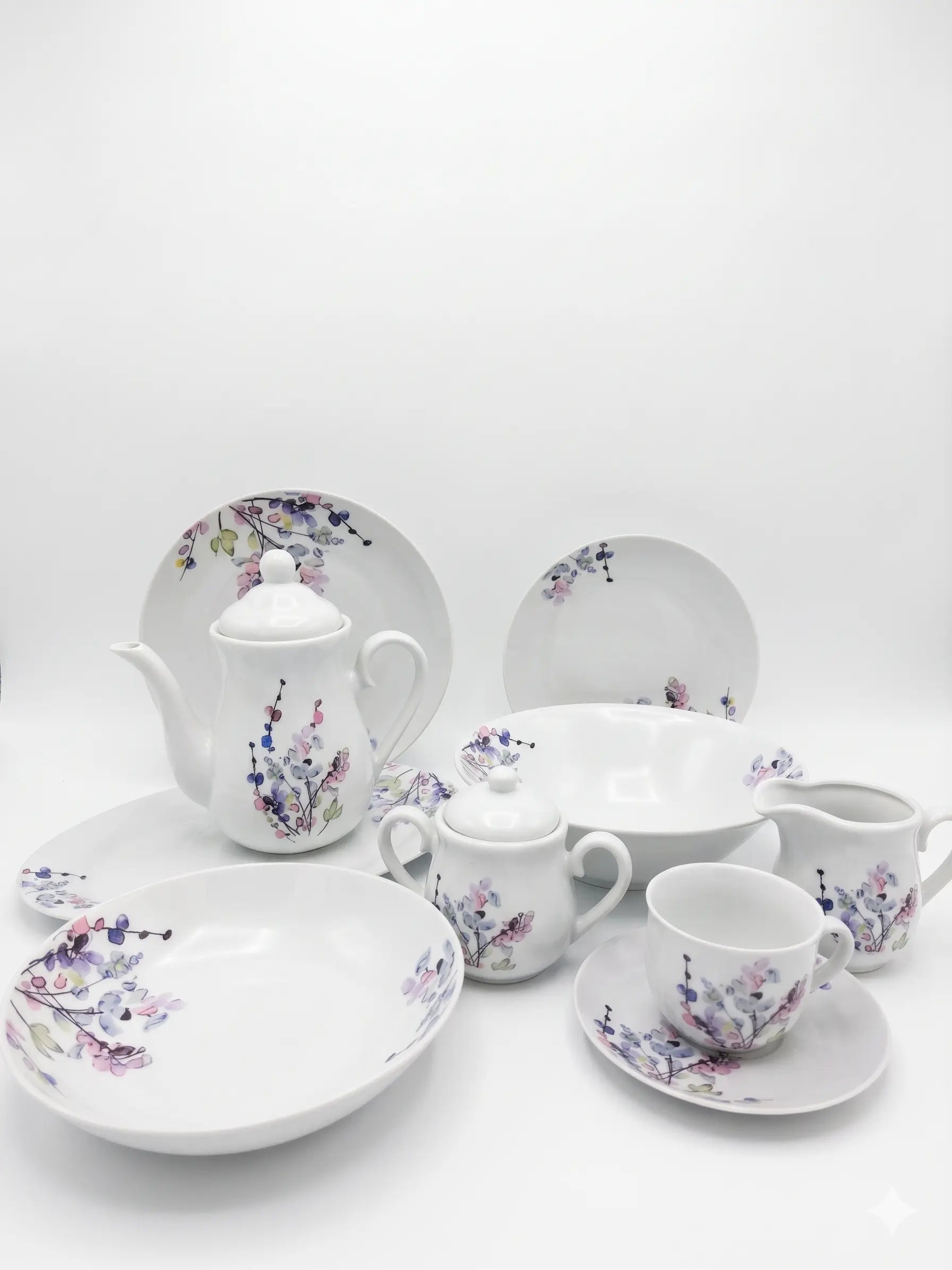 Vajilla de Porcelana 47 Piezas Completa | Juego de Loza 8 Personas