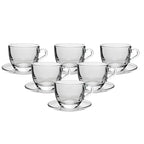Set 6 Tazas Espresso Vidrio con Platillos 80ml | Estilo Barista