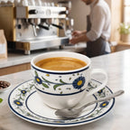 Set 6 Tazas Espresso con Plato 80ml Hallen Fiesole | Café