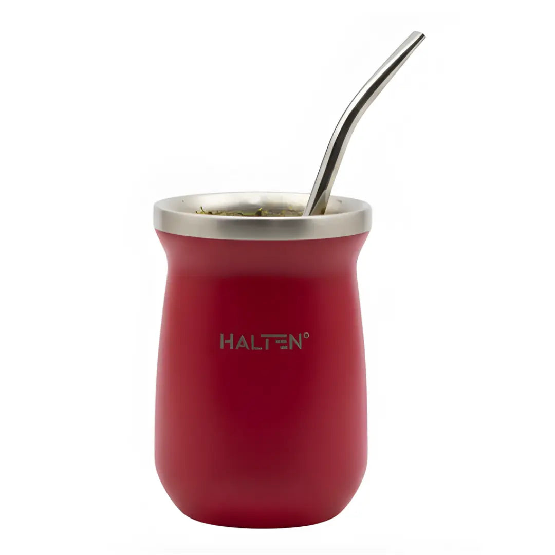 Mate Halten Doble Pared Acero Inoxidable 227ml con Bombilla