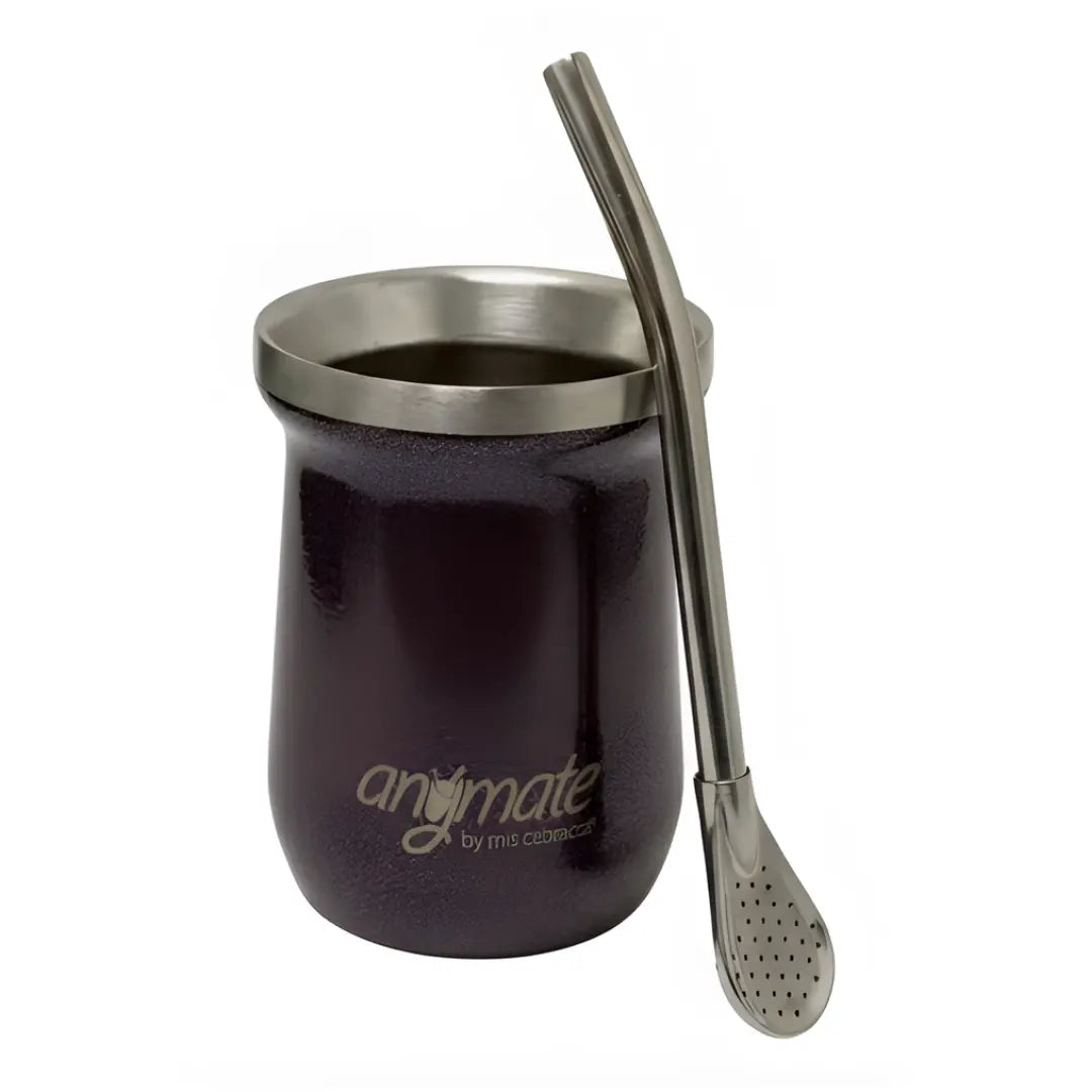 Mate Anymate Zaino Acero Inoxidable 140ml con Bombilla 16cm