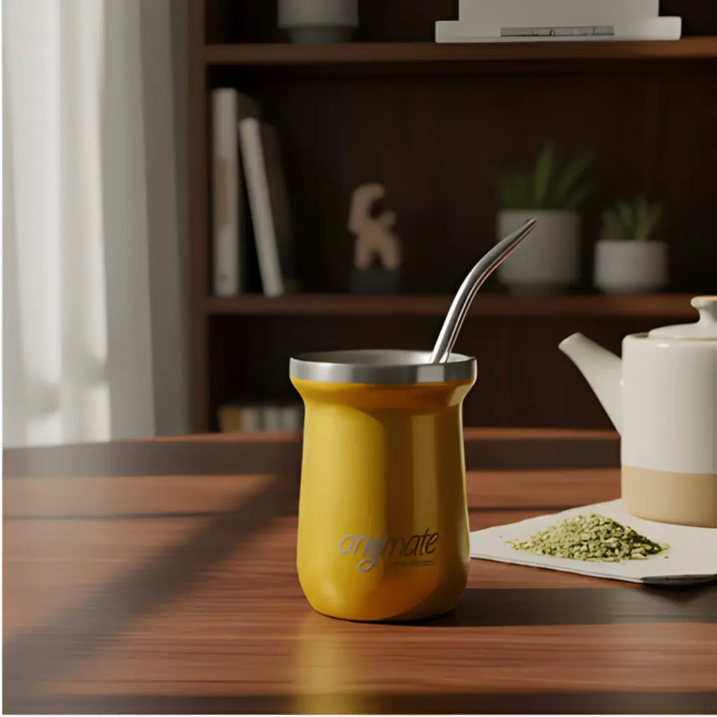 Mate Anymate Zaino Acero Inoxidable 140ml con Bombilla 16cm