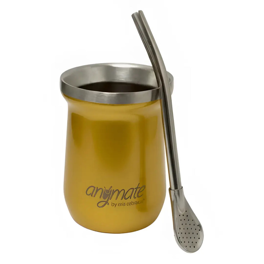 Mate Anymate Zaino Acero Inoxidable 140ml con Bombilla 16cm