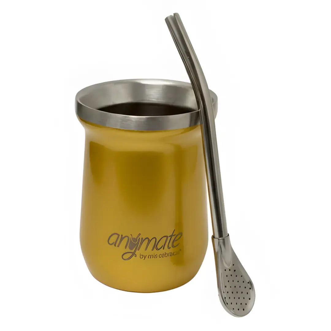 Mate Anymate Zaino Acero Inoxidable 140ml con Bombilla 16cm