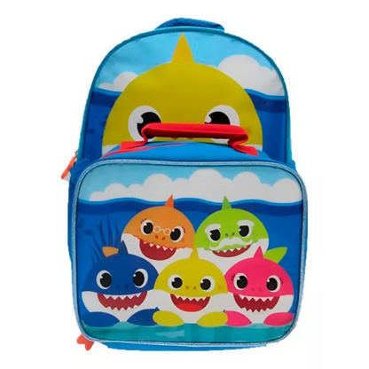 Mochila Escolar con Lonchera Baby Shark