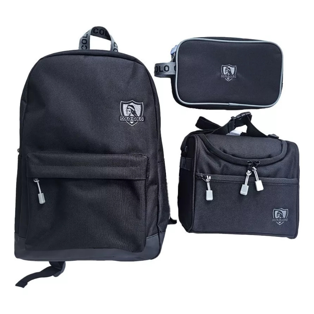 Pack Escolar Mochila Lonchera y Estuche Colo Colo