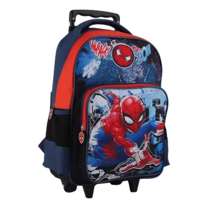 Pack Escolar 3 Piezas Spiderman (Mochila con ruedas + Estuche + Lonchera)