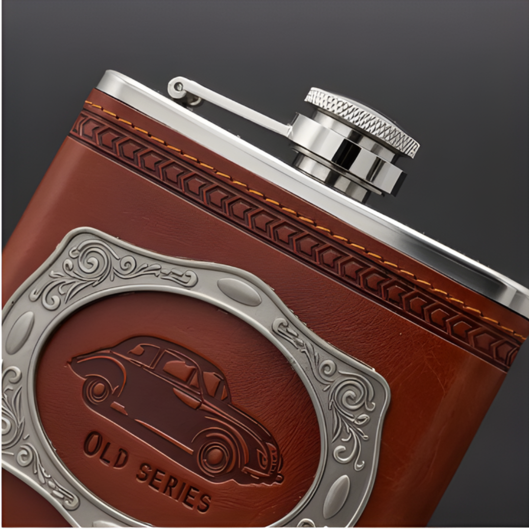 Petaca 6 Oz Licorera Marrón Diseño Old Series