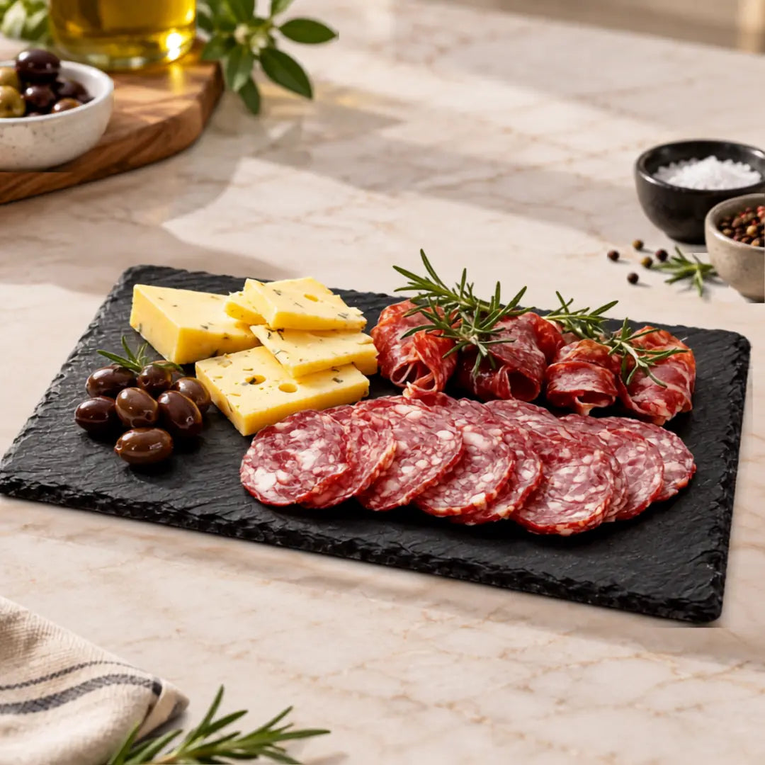 Tabla de Pizarra 30x20 cm para Picoteo y Aperitivos