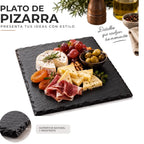 Tabla de Pizarra Cuadrada 30x30 cm para Picoteo y Quesos