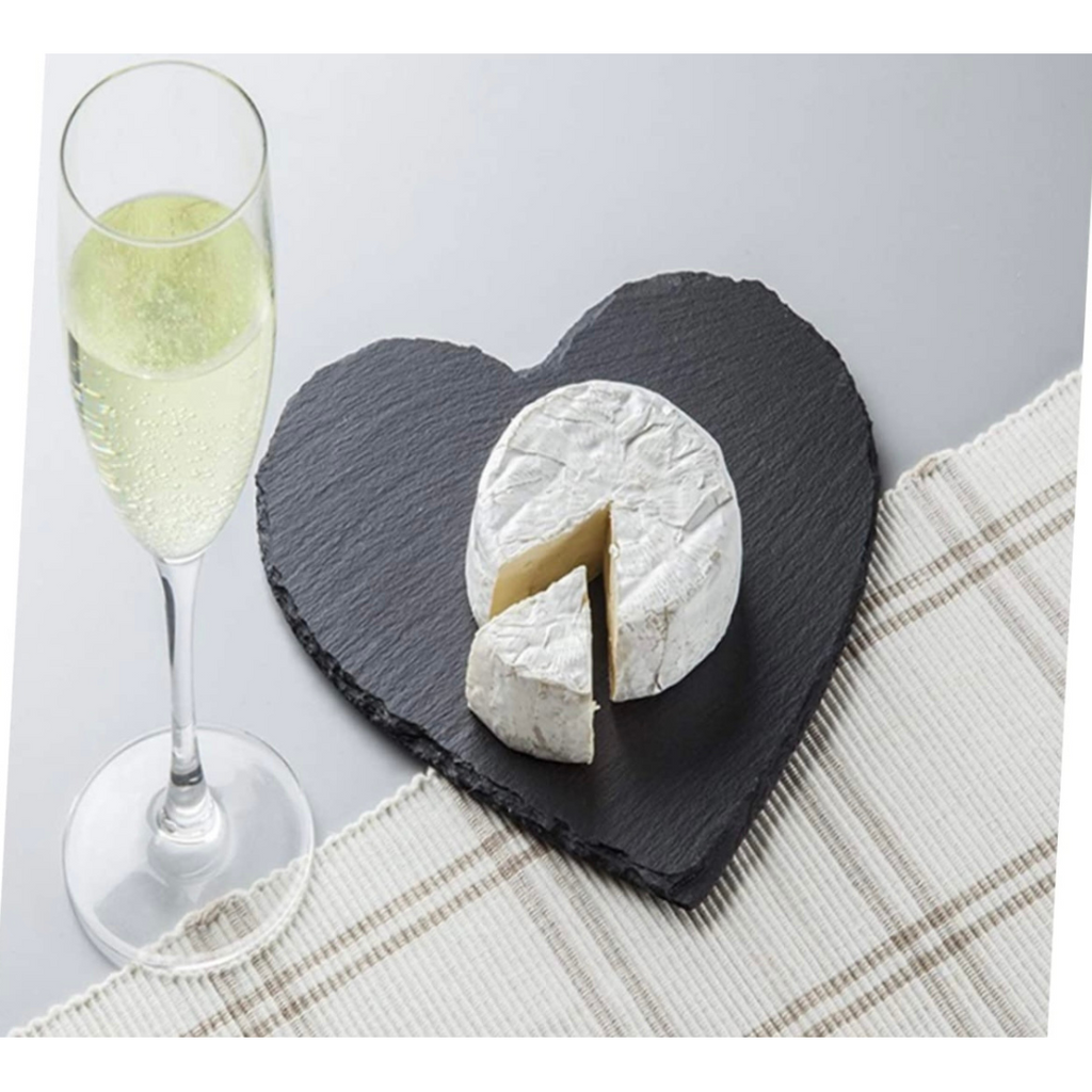 Plato Tabla de Piedra Pizarra Corazon 23 CM