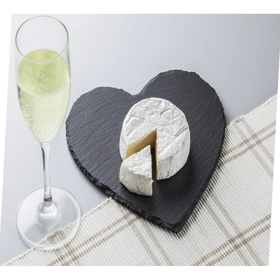 Plato Tabla de Piedra Pizarra Corazon 23 CM
