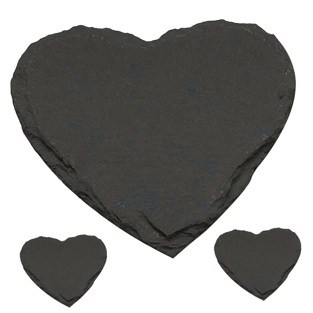 Plato Tabla de Piedra Pizarra Corazon 23 CM