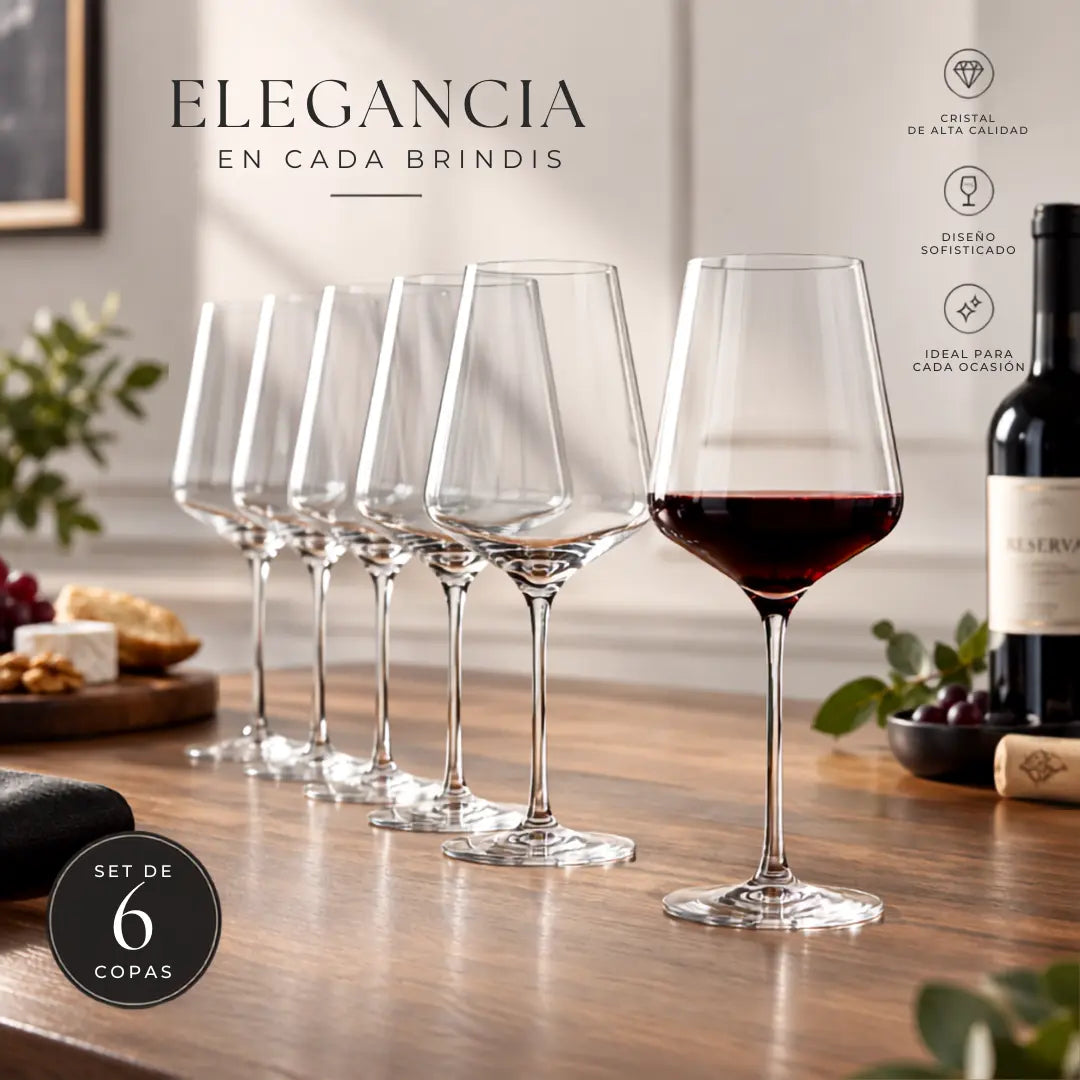 Set 6 Copas para Vino Tinto Bordeaux 645 ml