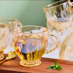 Set 6 Tazas de Vidrio Doradas 180ml | Estilo y Elegancia para Café