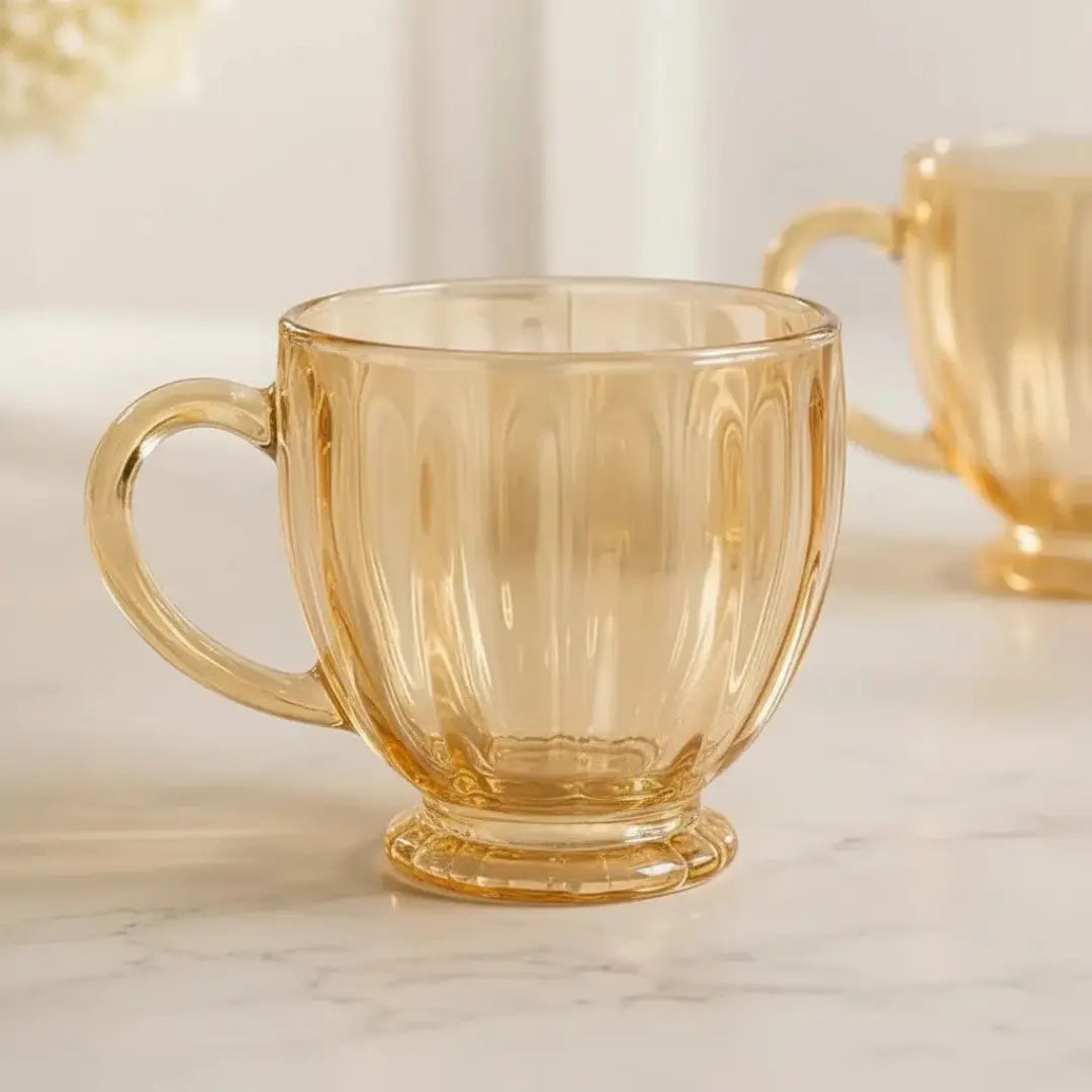 Set 6 Tazas de Vidrio Doradas 180ml | Estilo y Elegancia para Café