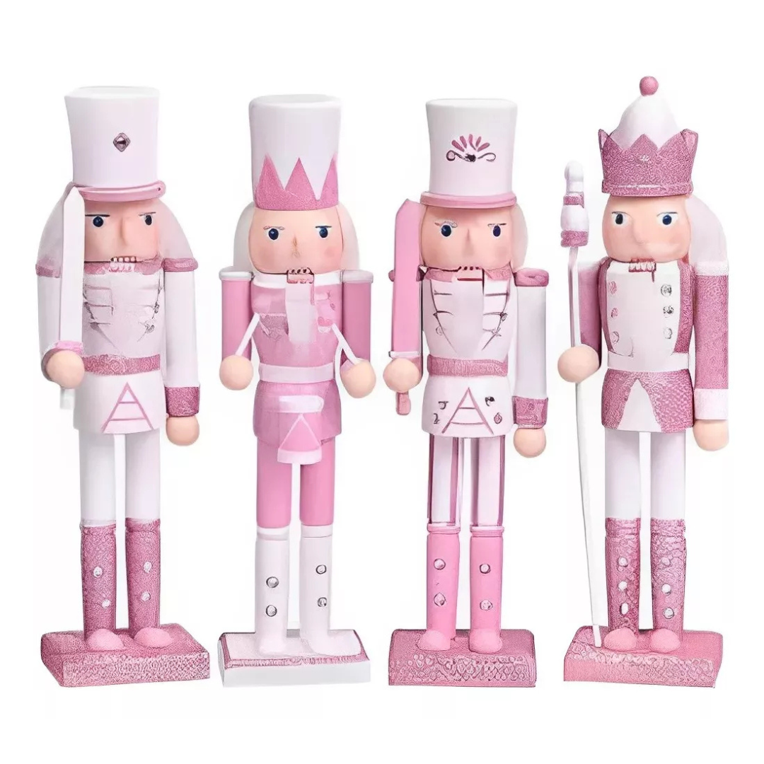 Pack 4 Cascanueces Pequeños Madera Soldado 13cm Navidad
