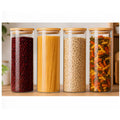 Pack 4 Frasco de Vidrio Tapa Bambu 1800 ML