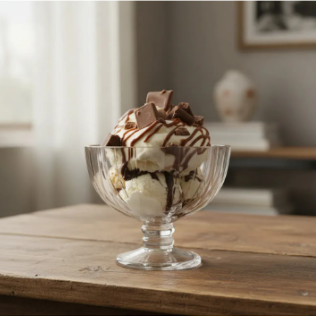 Set 6 Copas De Helado Vidrio Labrado 350ml Postres