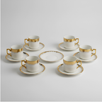 Set tazas de Cafe con Platillo Porcelana Dorada 120 Ml